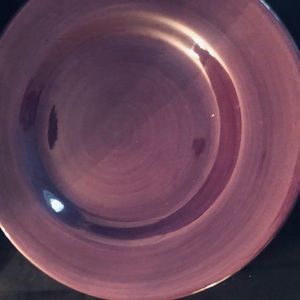 Two Corsica hand painted 11.5 inch dinner plates. Color- eggplant